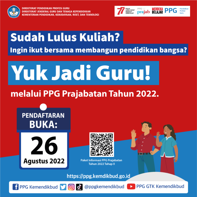 PPG Prajabatan Gelombang 2 Dibuka Hingga 26 September 2022